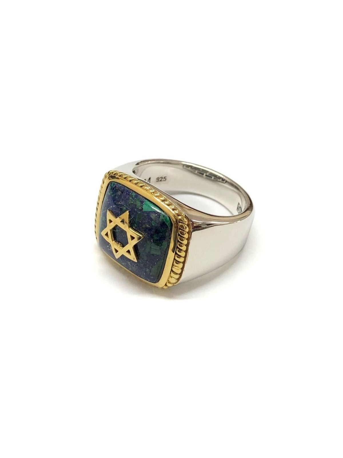 Marina Jewelry Gold Plated 925 Sterling Silver Men's Star of David Rin