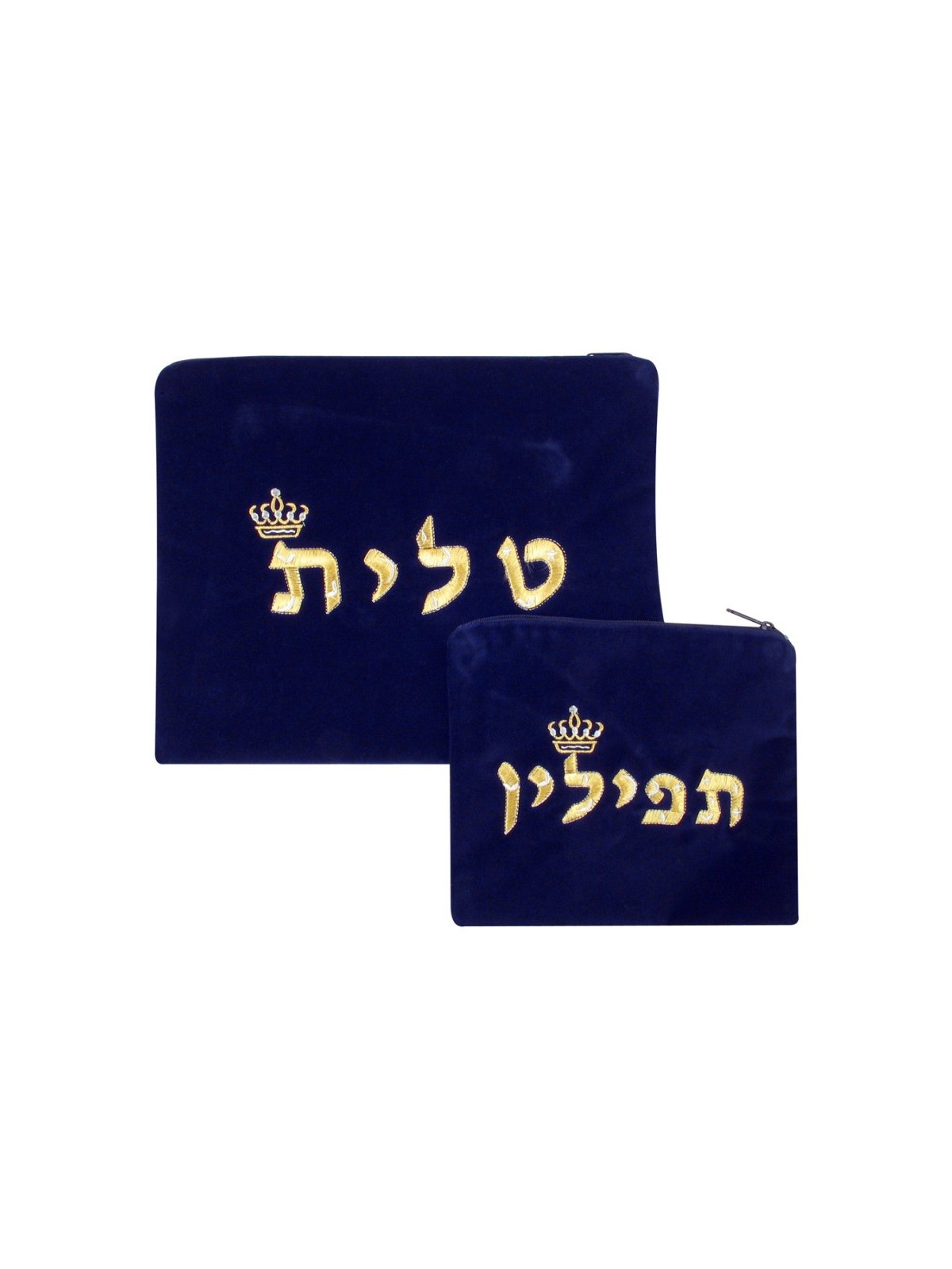 Velvet Prayer Shawl and Tefillin Bag Set wi... | Talit & Tefillin Bags