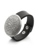 Bracelet médaillon Kadosh (Saint) plaqué argent et bracelet en cuir
