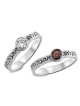 Bague en argent sept bénédictions avec pierre précieuse (choix de couleurs)
