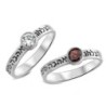 Silver Seven Blessings Ring with Gem Stone (Choice of Colors)