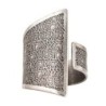 Blackened 925 Sterling Silver Adjustable Open Kabbalah Ring - Three Na