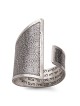 Bague Kabbale Ouverte Ajustable En Argent Sterling 925 Noirci - Trois Na