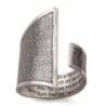 Blackened 925 Sterling Silver Adjustable Open Kabbalah Ring - Three Na