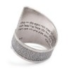 Blackened 925 Sterling Silver Adjustable Open Kabbalah Ring - Three Na