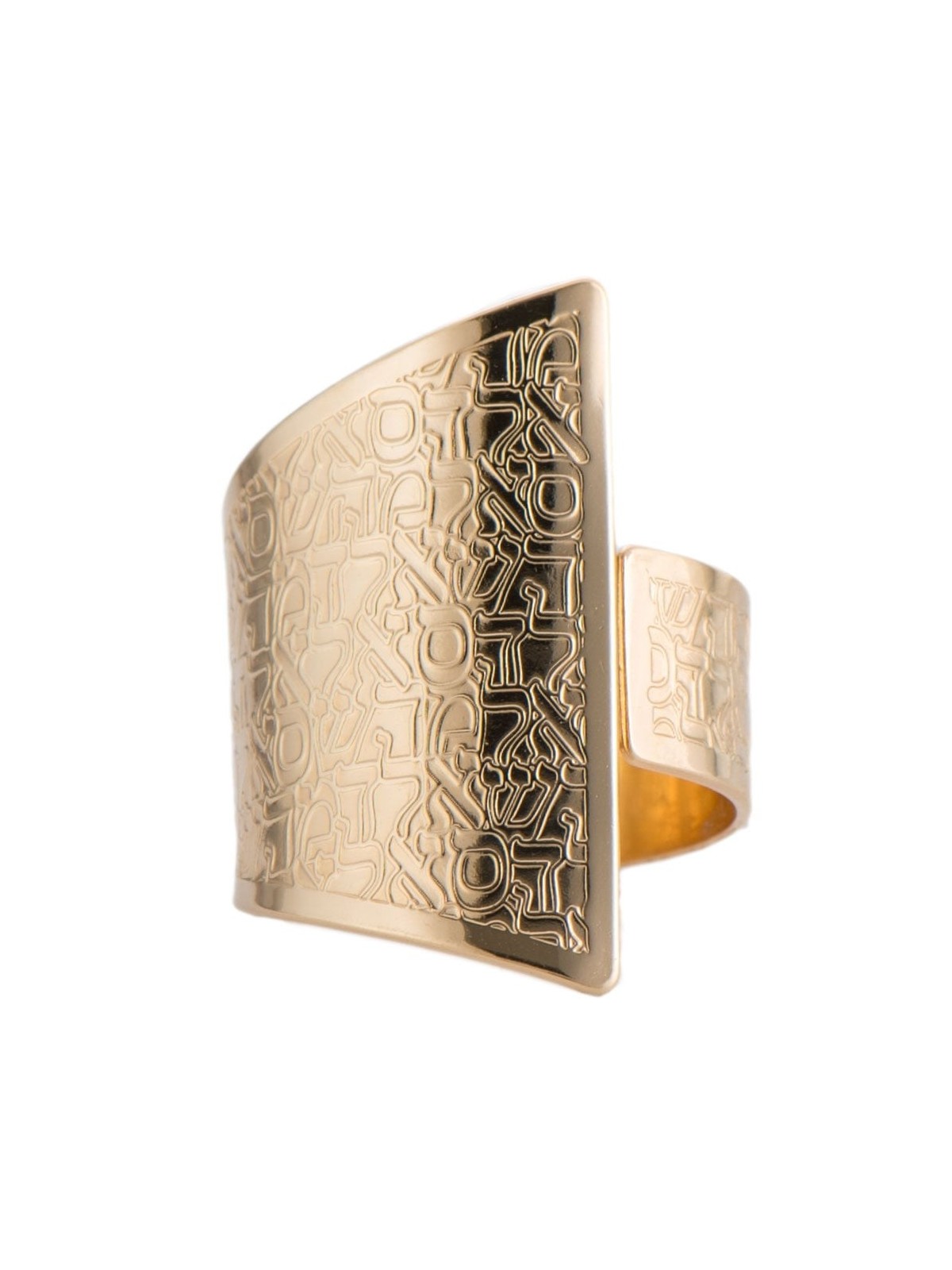 18K Gold-Plated Adjustable Kabbalah Ring - Three Names of God
