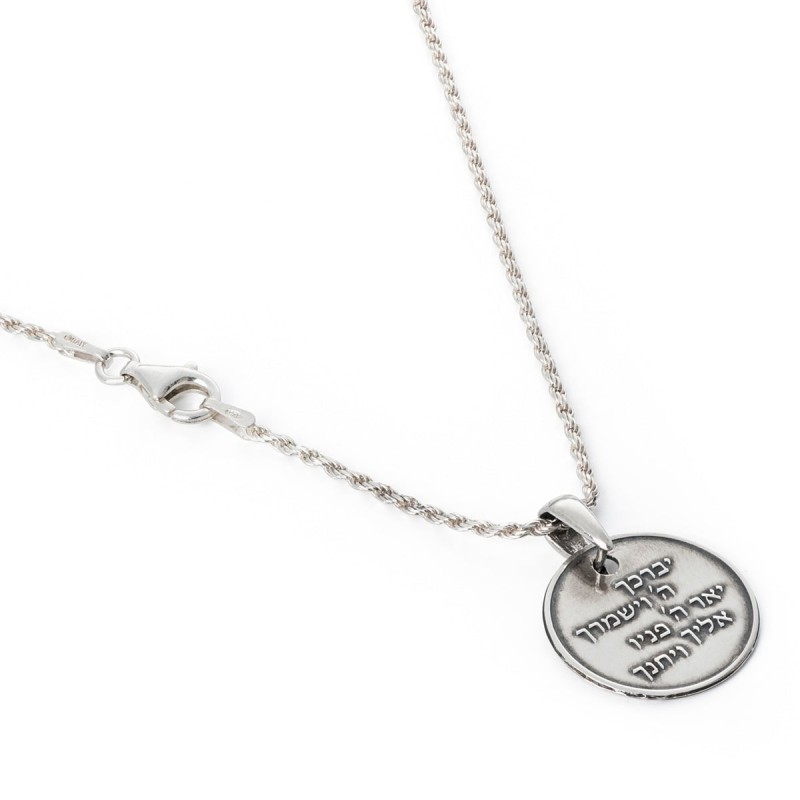 Collier rond de bénédiction sacerdotale en argent sterling 925 obscurci
