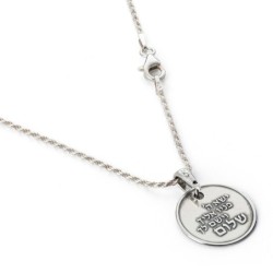 Darkened 925 Sterling Silver Priestly Blessing Round Necklace