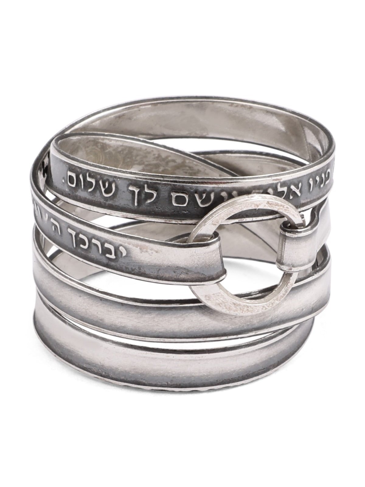 Blackened 925 Sterling Silver Priestly Blessing Wrap Ring (Numbers 6:2