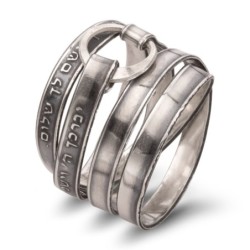 Blackened 925 Sterling Silver Priestly Blessing Wrap Ring (Numbers 6:2