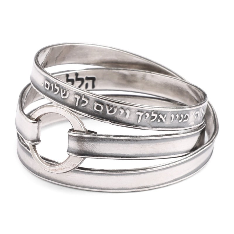 טבעת עטיפת ברכת כהנים מכסף סטרלינג מושחר 925 (מספרים 6:2
