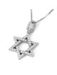 Diamond-Accented 14K White Gold Interlocking Star of David Pendant Nec