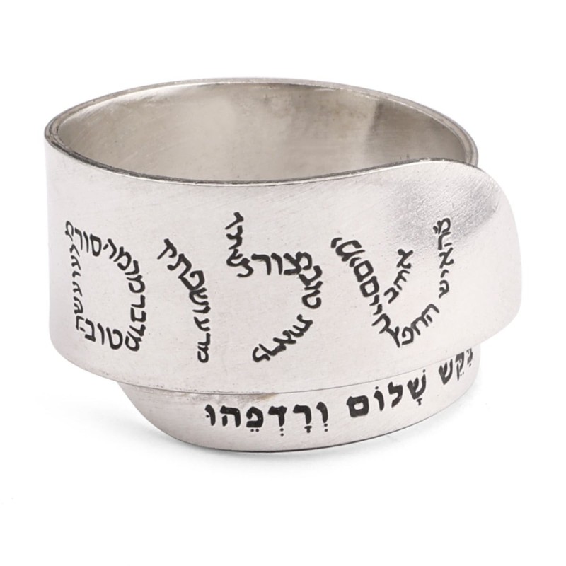 Handmade Blackened 925 Sterling Silver Adjustable Unisex Ring - Man Wh