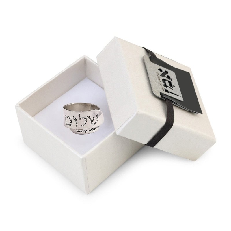 Handmade Blackened 925 Sterling Silver Adjustable Unisex Ring - Man Wh