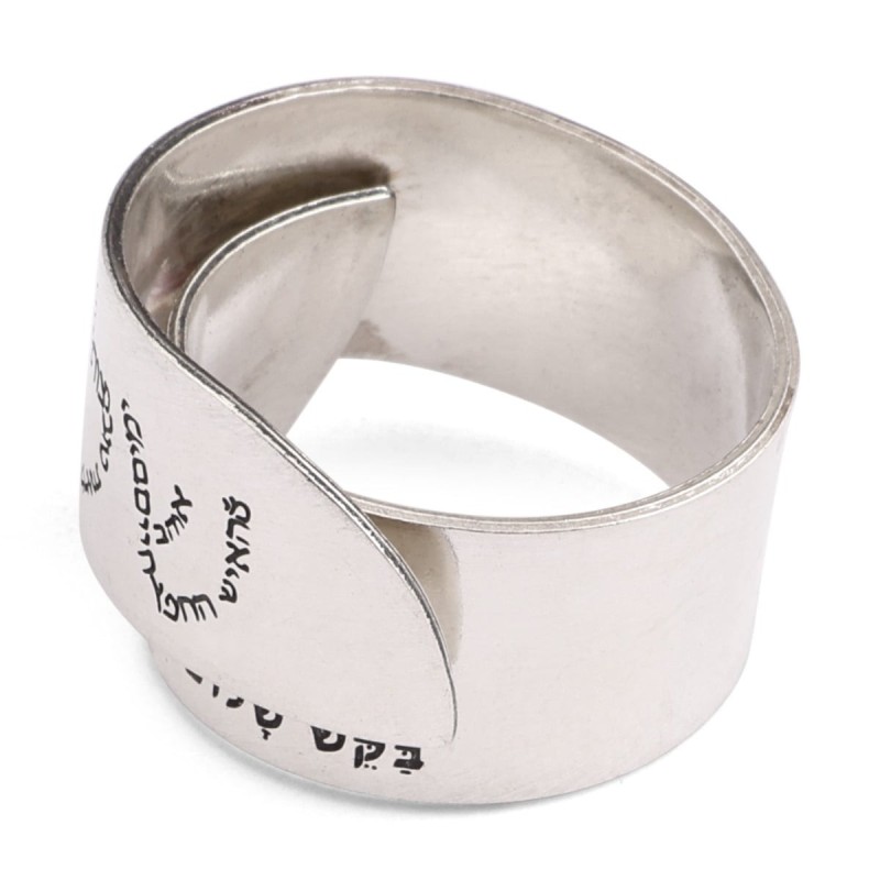 Bague unisexe réglable en argent sterling 925 noirci faite à la main - Man Wh