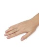 925 Sterling Silver & 9K Gold Hammered Pomegranate Ring with Zircon St