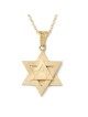 Pendentif étoile de David unisexe triple couche en or 14 carats