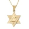 14K Gold Triple-Layered Unisex Star of David Pendant