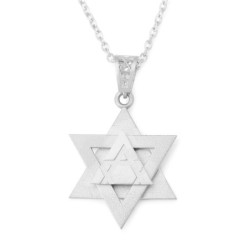 14K Gold Triple-Layered Unisex Star of David Pendant