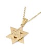 Pendentif étoile de David unisexe triple couche en or 14 carats