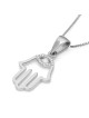 Collier pendentif Hamsa en or 14 carats avec motif mauvais œil rehaussé de diamants
