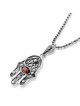 Collier Hamsa en filigrane en argent sterling avec pierre grenat