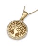14K Gold Tree of Life Pendant Necklace with Sparkling Diamonds