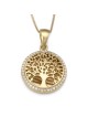 Collier pendentif arbre de vie en or 14 carats avec diamants étincelants