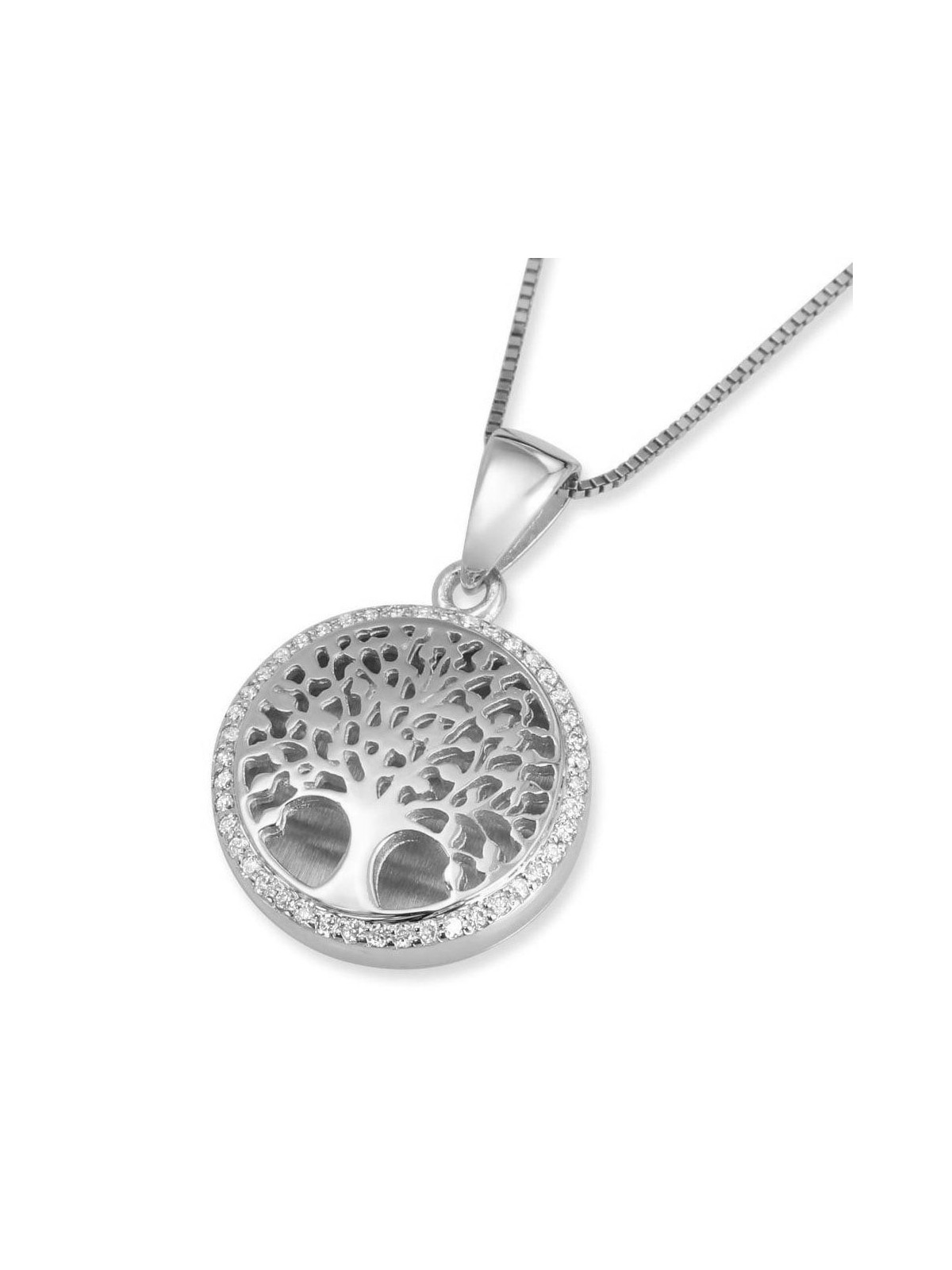 14K Gold Tree of Life Pendant Necklace with Sparkling Diamonds