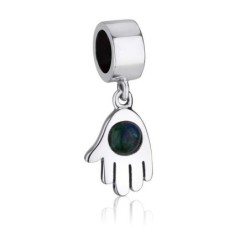 Marina Jewelry Sterling Silver Hamsa Pendant Charm with Lapis Lazuli S