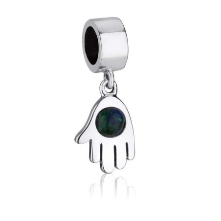 Marina Jewelry Sterling Silver Hamsa Pendant Charm with Lapis Lazuli S