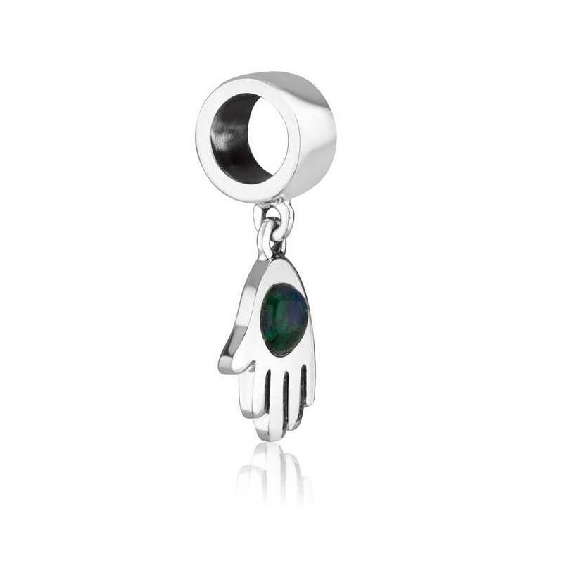 Marina Jewelry Sterling Silver Hamsa Pendant Charm with Lapis Lazuli S