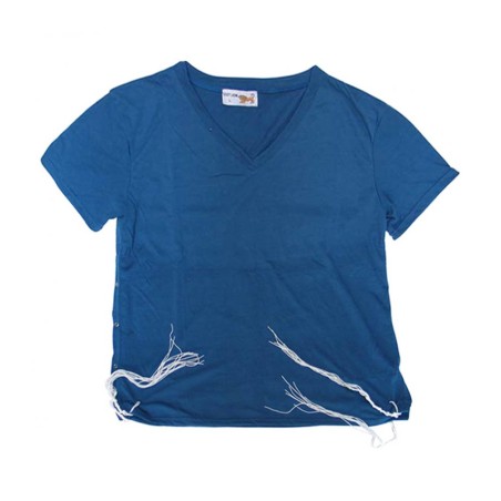 Adult Denim Blue T Shirt with Tzitzit | Tzitzit T-Shirt