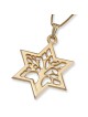 14K Gold Star of David and Tree of Life Pendant Necklace (Choice of Co