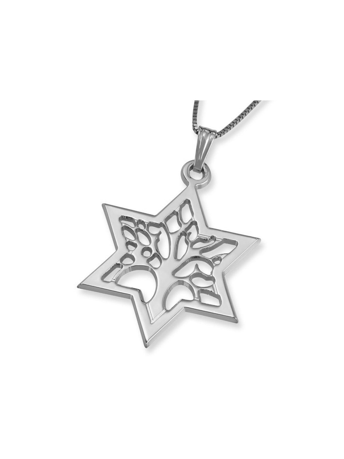 Collier pendentif étoile de David et arbre de vie en or 14 carats (choix de Co