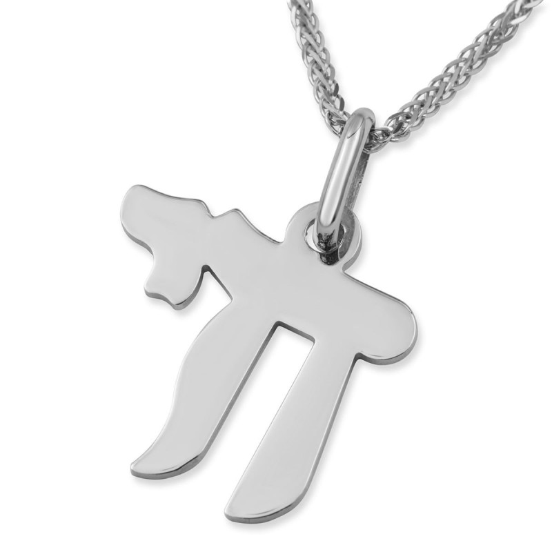 Collier pendentif Chai en or 14 carats (choix de couleurs)