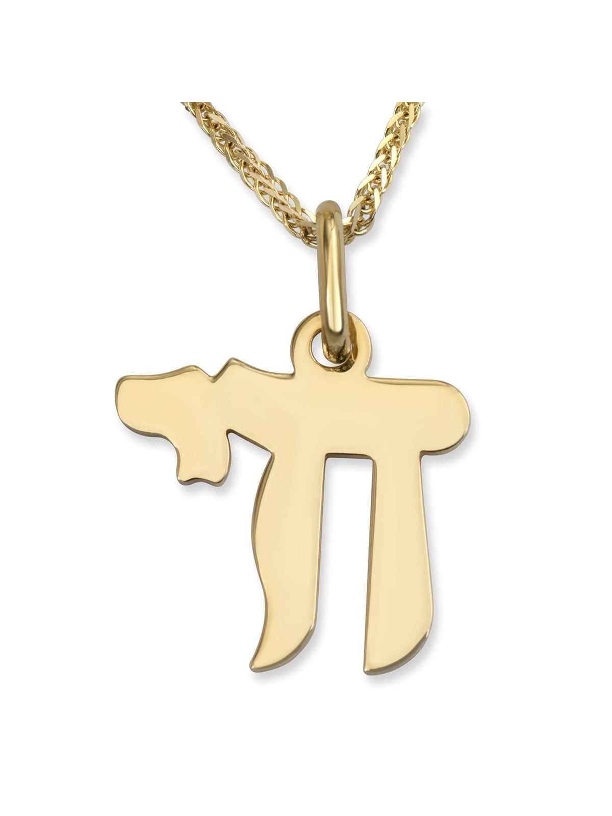 14K Gold Chai Pendant Necklace (Choice of Colors)
