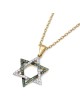 Anbinder Jewelry Étoile de David cloutée en or 14 carats avec diamants bleus et blancs