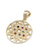 14K Yellow Gold Star of David Hoshen (Twelve Tribes of Israel) Pendant