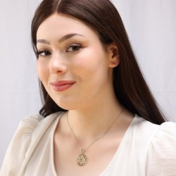 14K Yellow Gold Star of David Hoshen (Twelve Tribes of Israel) Pendant