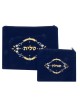 Dark Blue Velvet Tallit Tefillin Bags flowe... | Talit & Tefillin Bags
