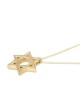 14K Gold Elegantly Lined Unisex Star of David Pendant
