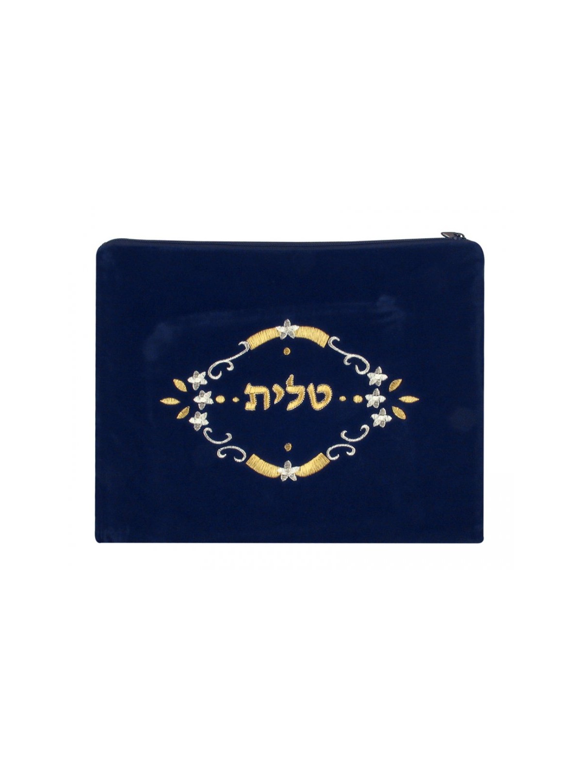 Dark Blue Velvet Tallit Tefillin Bags flowe... | Talit & Tefillin Bags