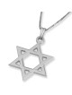 14K Gold Grooved Star of David Pendant Necklace