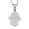 14K Yellow Gold Hamsa Pendant with Diamond Evil Eye - Small