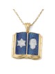14K Gold and Diamonds Ten Commandments Pendant with Hamsa and Star of