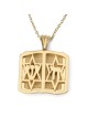 Pendentif Dix Commandements en or 14 carats et diamants avec Hamsa et étoile de