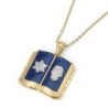 14K Gold and Diamonds Ten Commandments Pendant with Hamsa and Star of