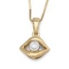 Chic Evil Eye 14K Gold Pendant Necklace With Diamond