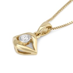 Chic Evil Eye 14K Gold Pendant Necklace With Diamond